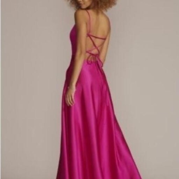 COPY - Satin Spaghetti Strap A-Line Dress Size 4 - Picture 2 of 2